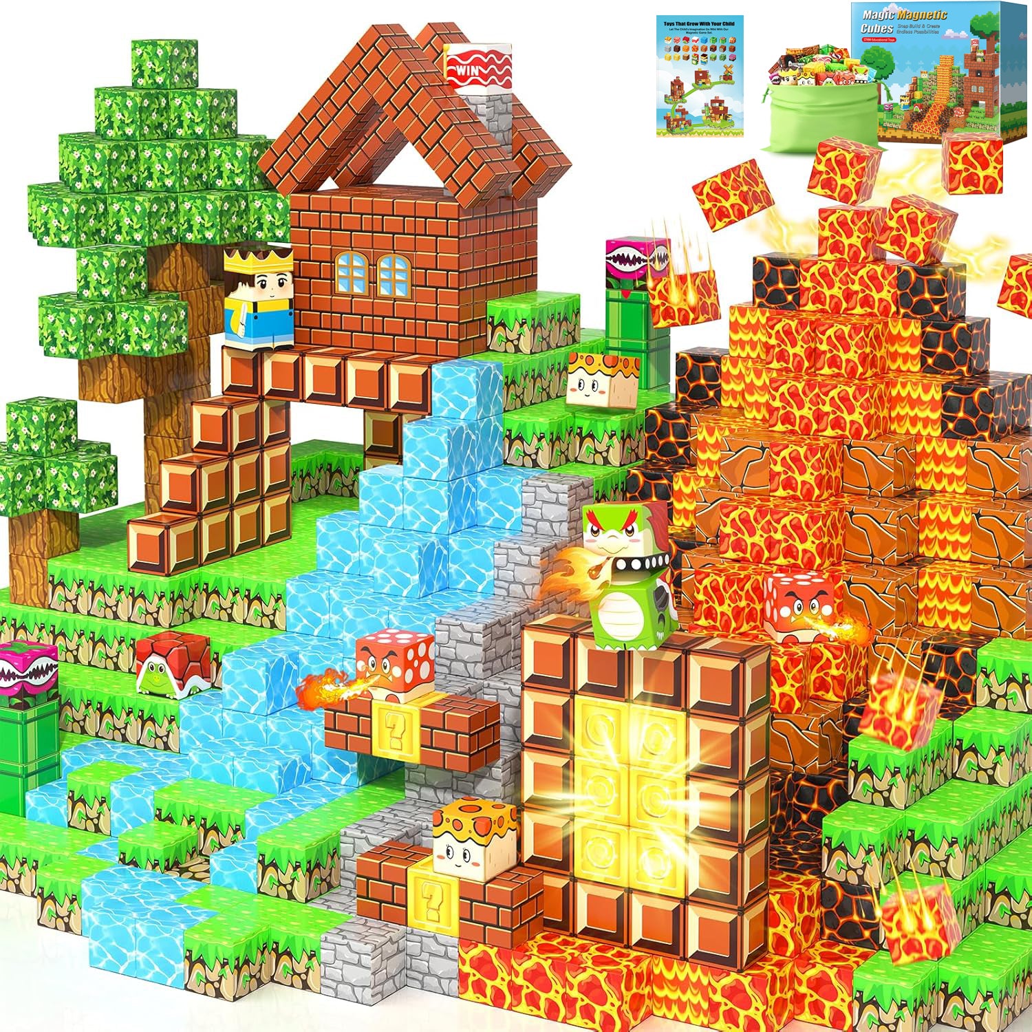 TiniSteps Premium Magnetic Blocks: 100-Piece Creator Set