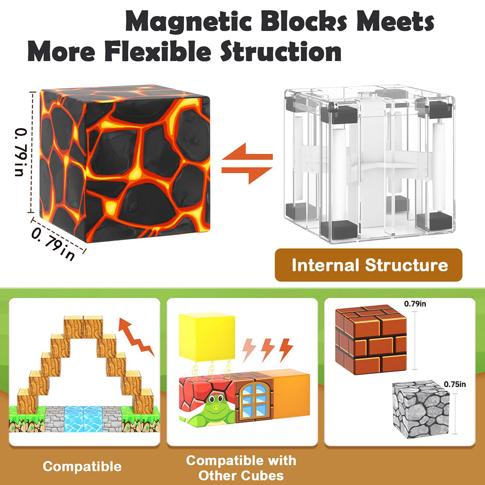 TiniSteps Premium Magnetic Blocks: 100-Piece Creator Set