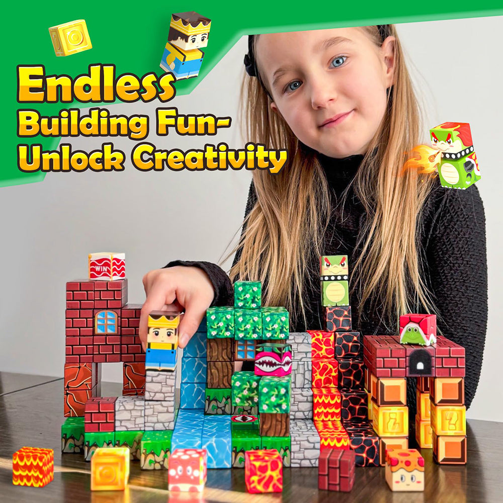 TiniSteps Premium Magnetic Blocks: 100-Piece Creator Set