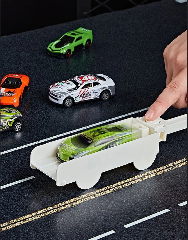 Pop-up container-style truck engineering vehicle, racing toy, children's toy push-pull vehicle equipped with 6 alloy wheels, Chi